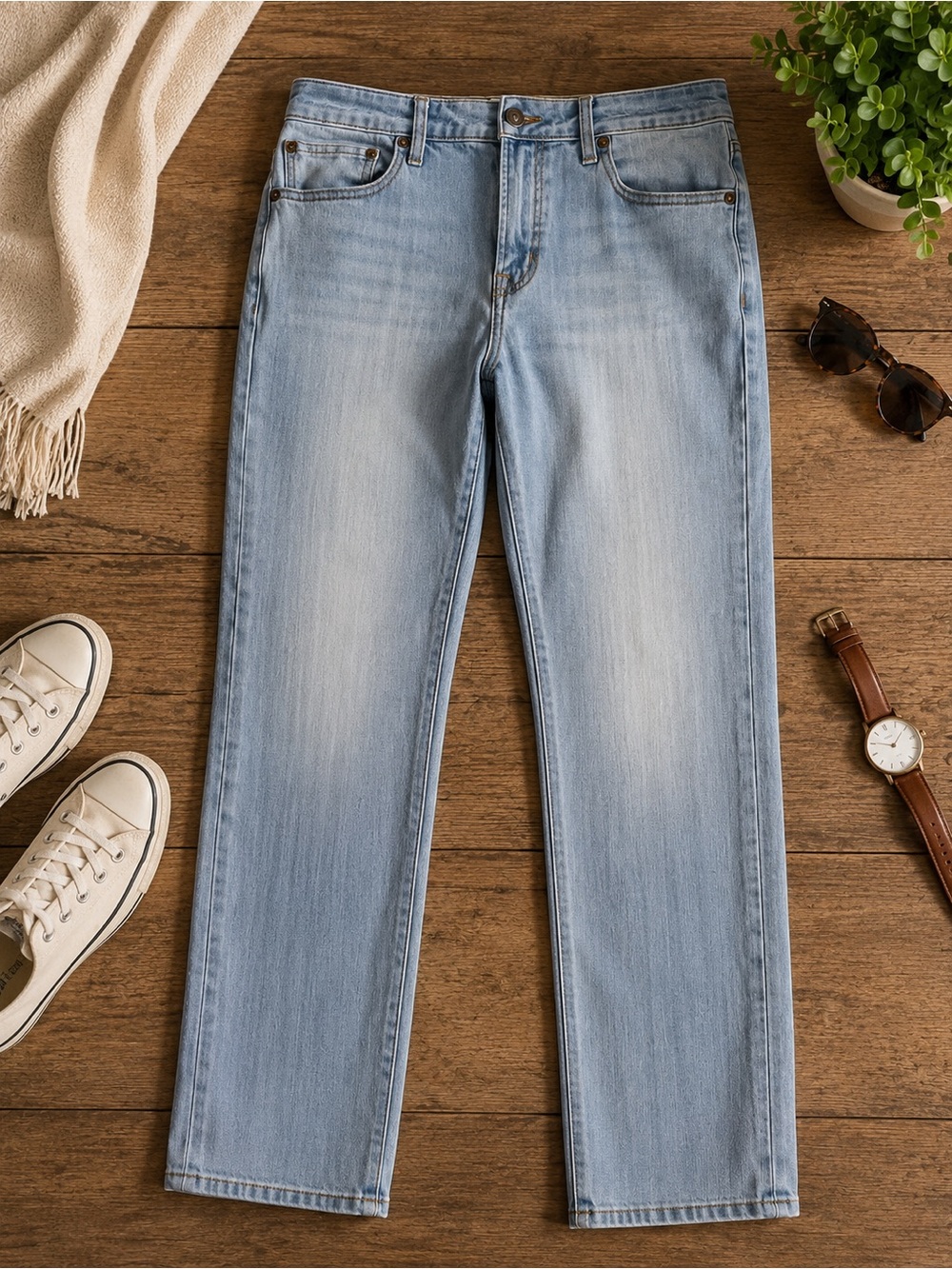 American Eagle 360 Extreme Flex Slim Straight Jeans 33x30 Light Wash